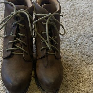 Sbicca Brown Wedge Boots